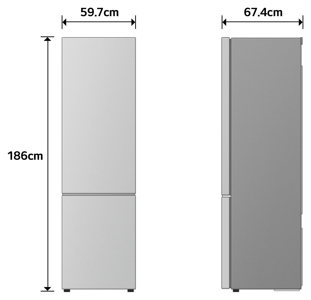 GBBS514CPY 220 l / 113 l Kühl-Gefrierkombi freistehend NoFrost 169 kWh Jahr  (Silber) 