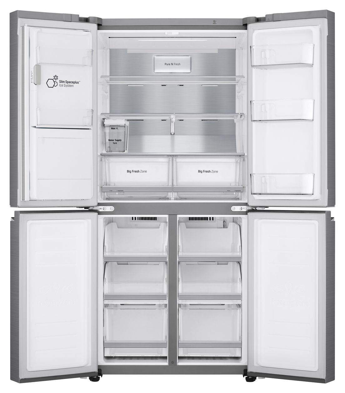 GML844PZAE Side-by-Side Kühl-/ Gefrierkombination 286 l / 220 l 314 kWh NoFrost 1787 mm x 835 mm  (Edelstahl) 