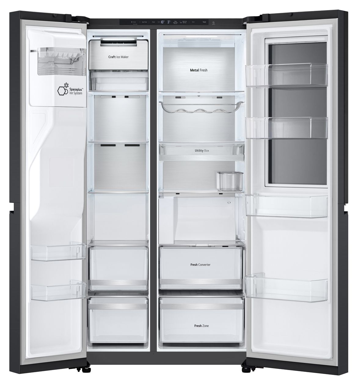 GSXE90EVDD Side-by-Side Kühl-/ Gefrierkombination 407 l / 221 l 276 kWh NoFrost 1790 mm x 913 mm  (Schwarz) 
