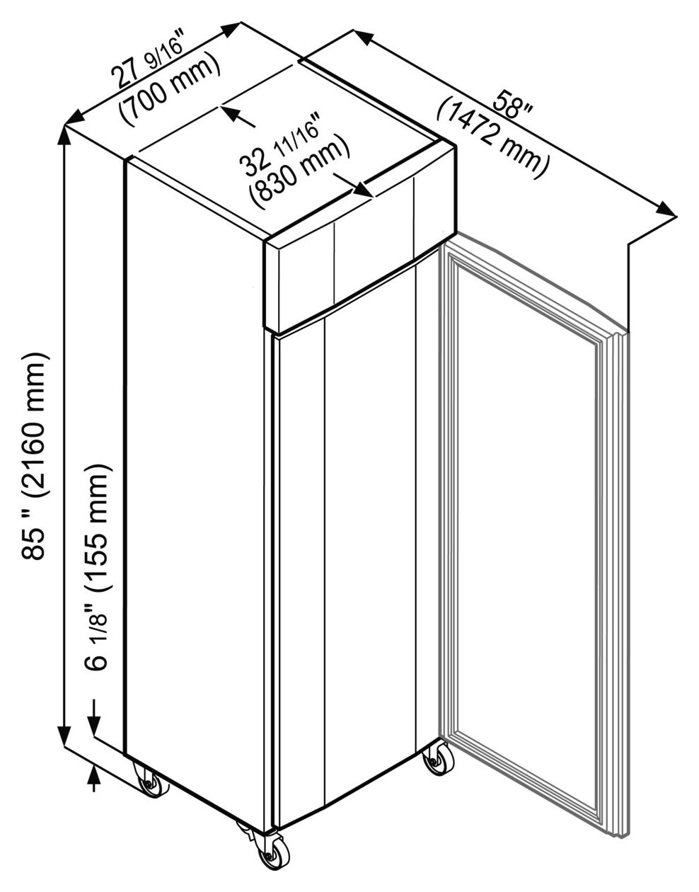 FFPSvg6501 Performance 486 l Gefrierschrank 1180 kWh Jahr  (Edelstahl) 
