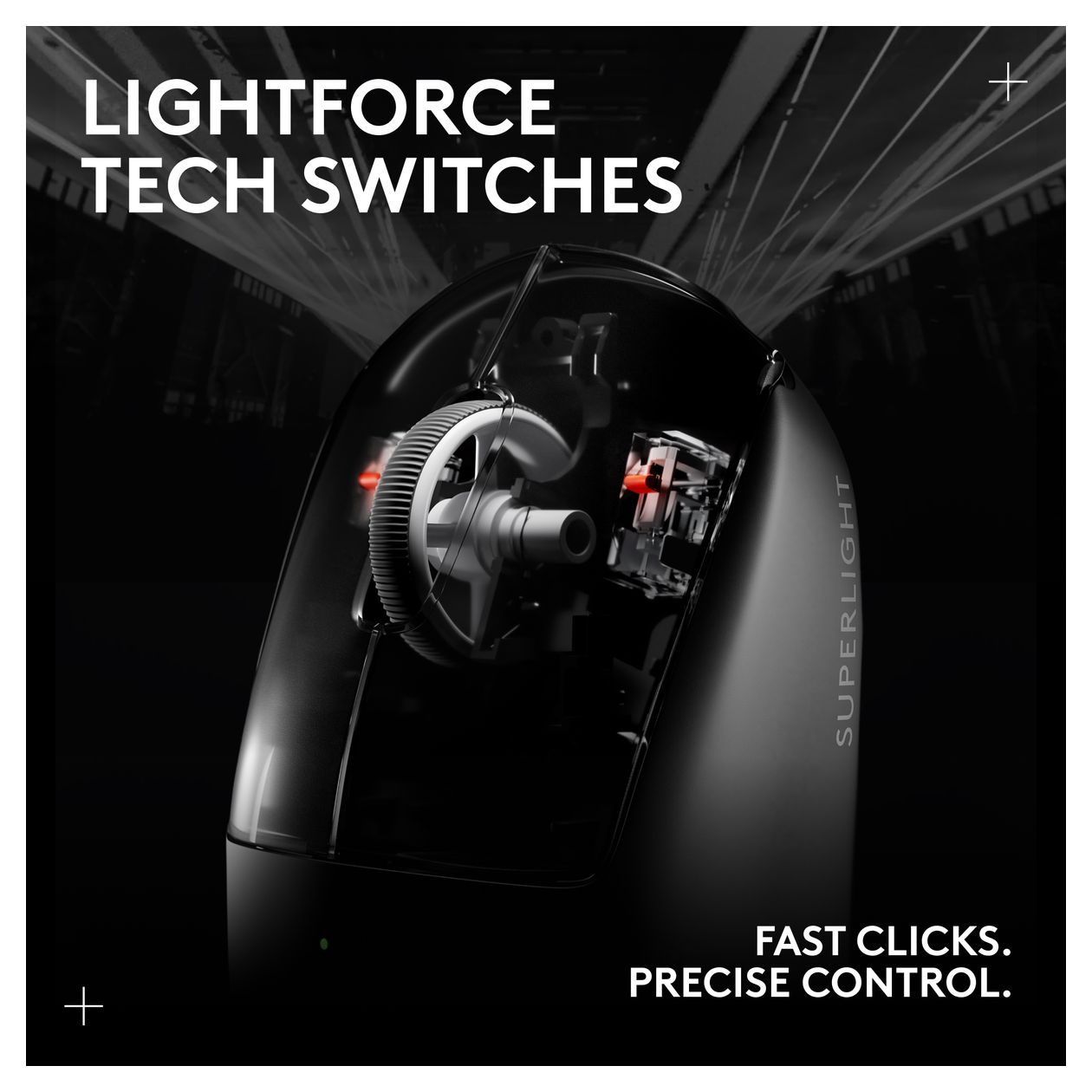 Pro X Superlight 2 32000 DPI Gaming Maus Optisch  (Schwarz) 