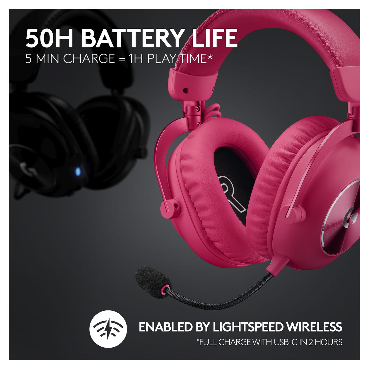 Pro X2 Over Ear Bluetooth Kopfhörer kabellos  (Magenta) 