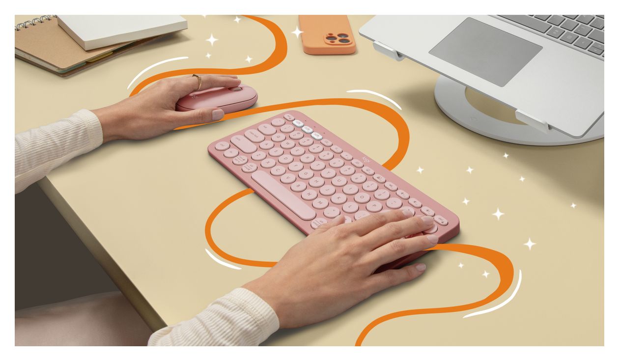 Pebble Keys 2 K380s Universal Tastatur Bluetooth  (Rose) 