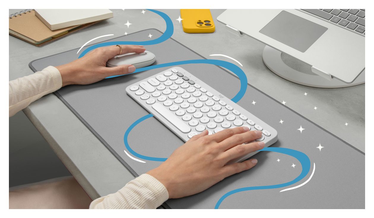 Pebble Keys 2 K380s Universal Tastatur Bluetooth  (Weiß) 