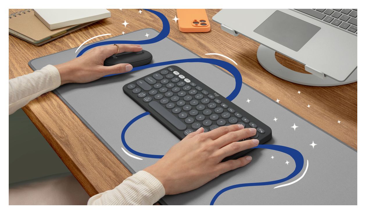 Pebble Keys 2 K380s Universal Tastatur Bluetooth  (Graphit) 