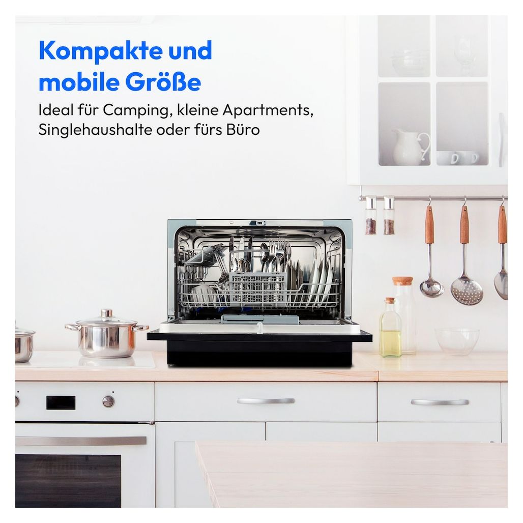 Life DWT60 MD37496 60 cm Geschirrspüler unterbaufähig Leise 6 Maßgedecke aquaStop Funktion 