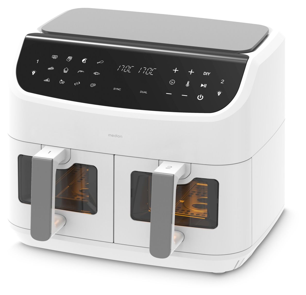 Life P20 XXL Doppel Heißluftfritteuse 8,7 l 2600 W  (Weiß, Schwarz) 