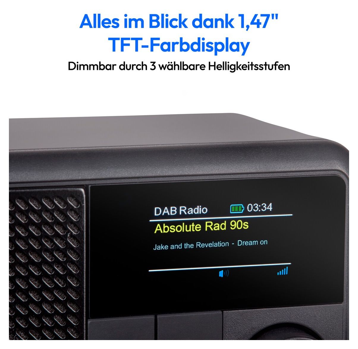 Life S66822 Bluetooth DAB+, UKW Radio Tragbar IPX1  (Schwarz) 