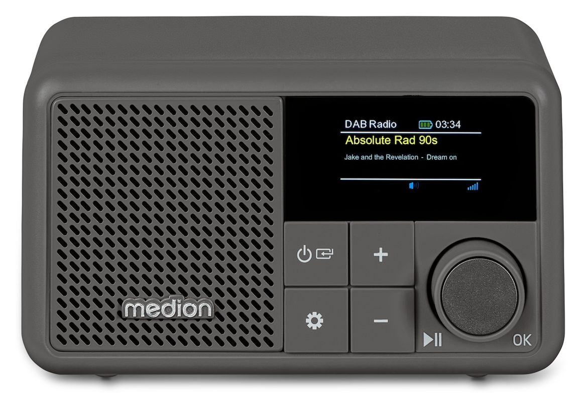 Life S66822 Bluetooth DAB+, UKW Radio Tragbar IPX1  (Grau) 