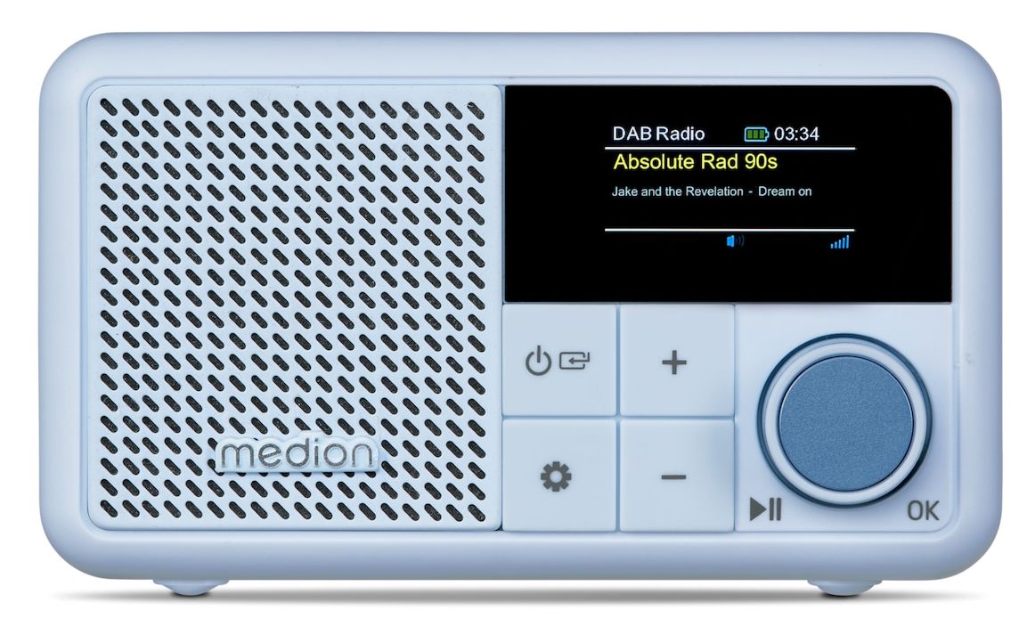 Life S66822 Bluetooth DAB+, UKW Radio Tragbar IPX1  (Aqua-Farbe) 