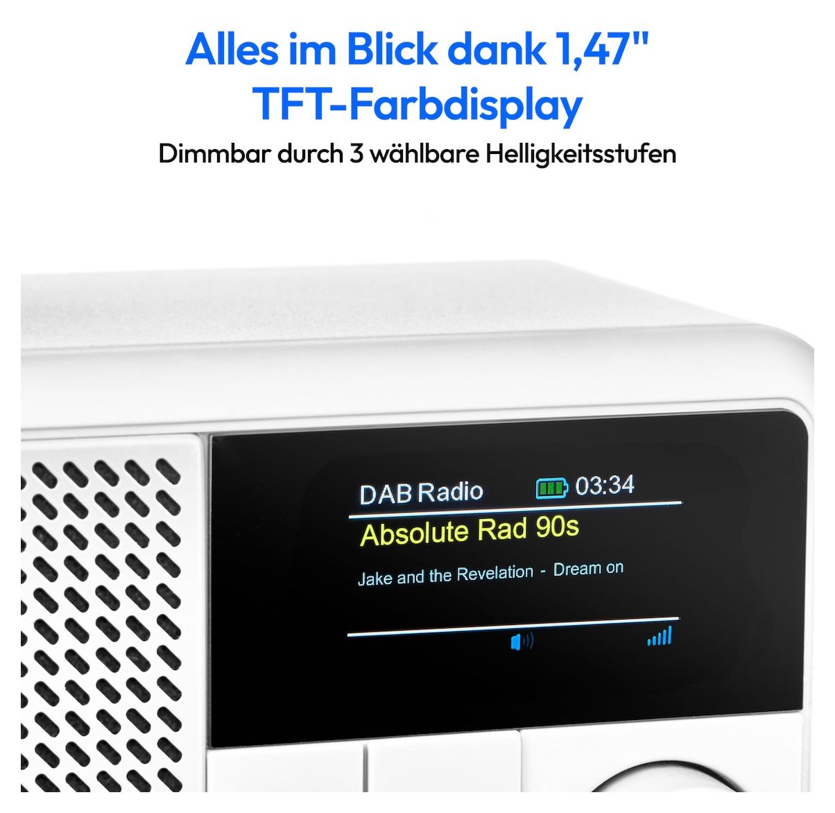 Life S66822 Bluetooth DAB+, UKW Radio Tragbar IPX1  (Weiß) 