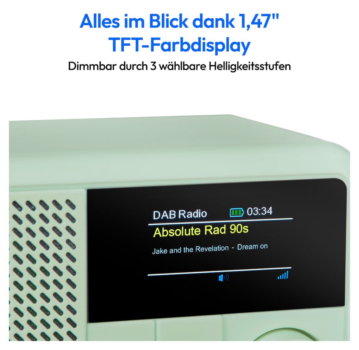 Life S66822 Bluetooth DAB+, UKW Radio Tragbar IPX1  (Grün) 