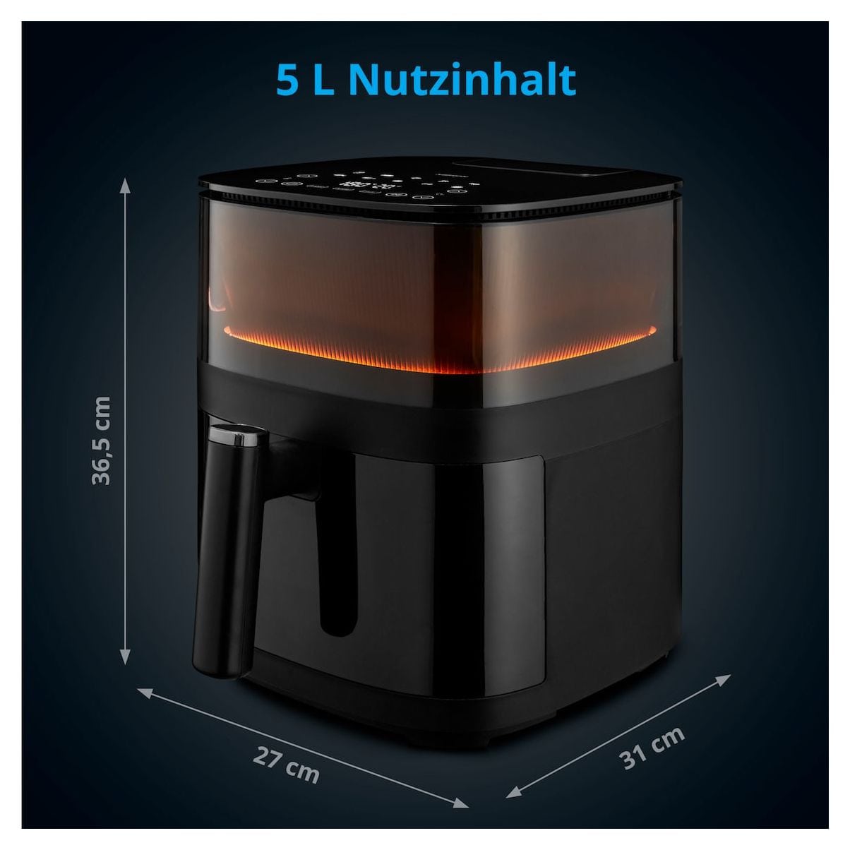 Life X10 XL MD11780 Heißluftfritteuse 5 l 1500 W  (Schwarz) 