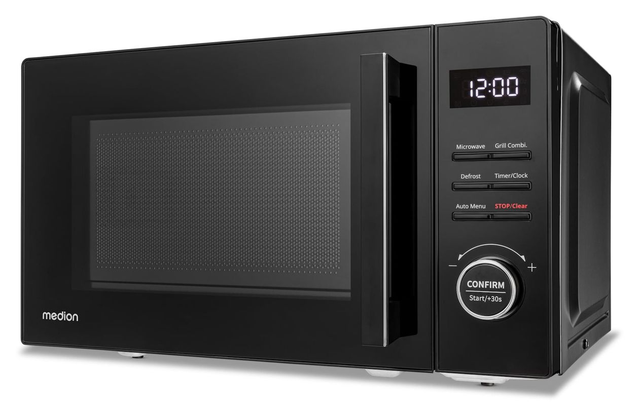 MD12021 Freistehende Mikrowelle 800 W Größe: klein 5 Stufen Grill  (Schwarz) 