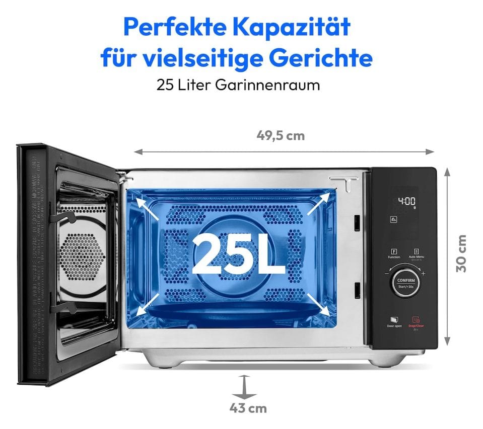 MD12041 Freistehende Mikrowelle 900 W Größe: mittel 10 Stufen Grill  (Schwarz) 