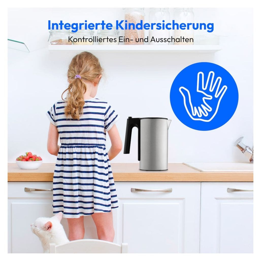 MD12106 1,5 l Wasserkocher 2200 W  (Schwarz, Edelstahl) 