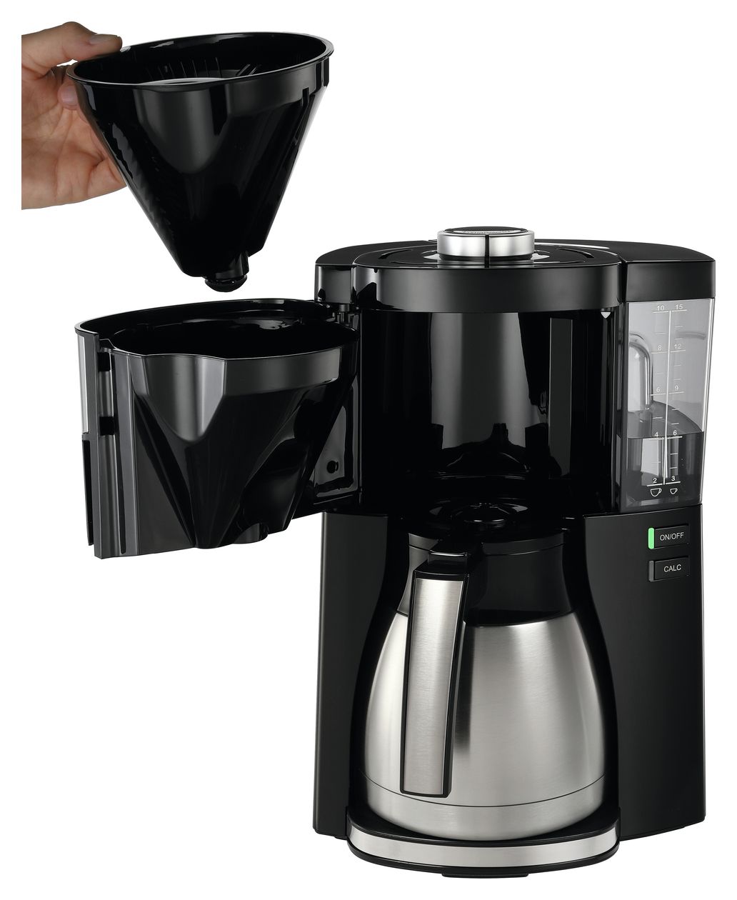 1025-16 Look V Therm Perfection 10 Tassen Thermo Filterkaffeemaschine 1,2 l  (Schwarz, Silber) 