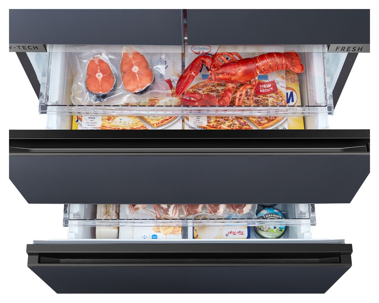 MDRF705BIE70 Side-by-Side Kühl-/ Gefrierkombination French Door 345 l / 170 l 307 kWh 1910 mm x 600 mm  (Grau) 