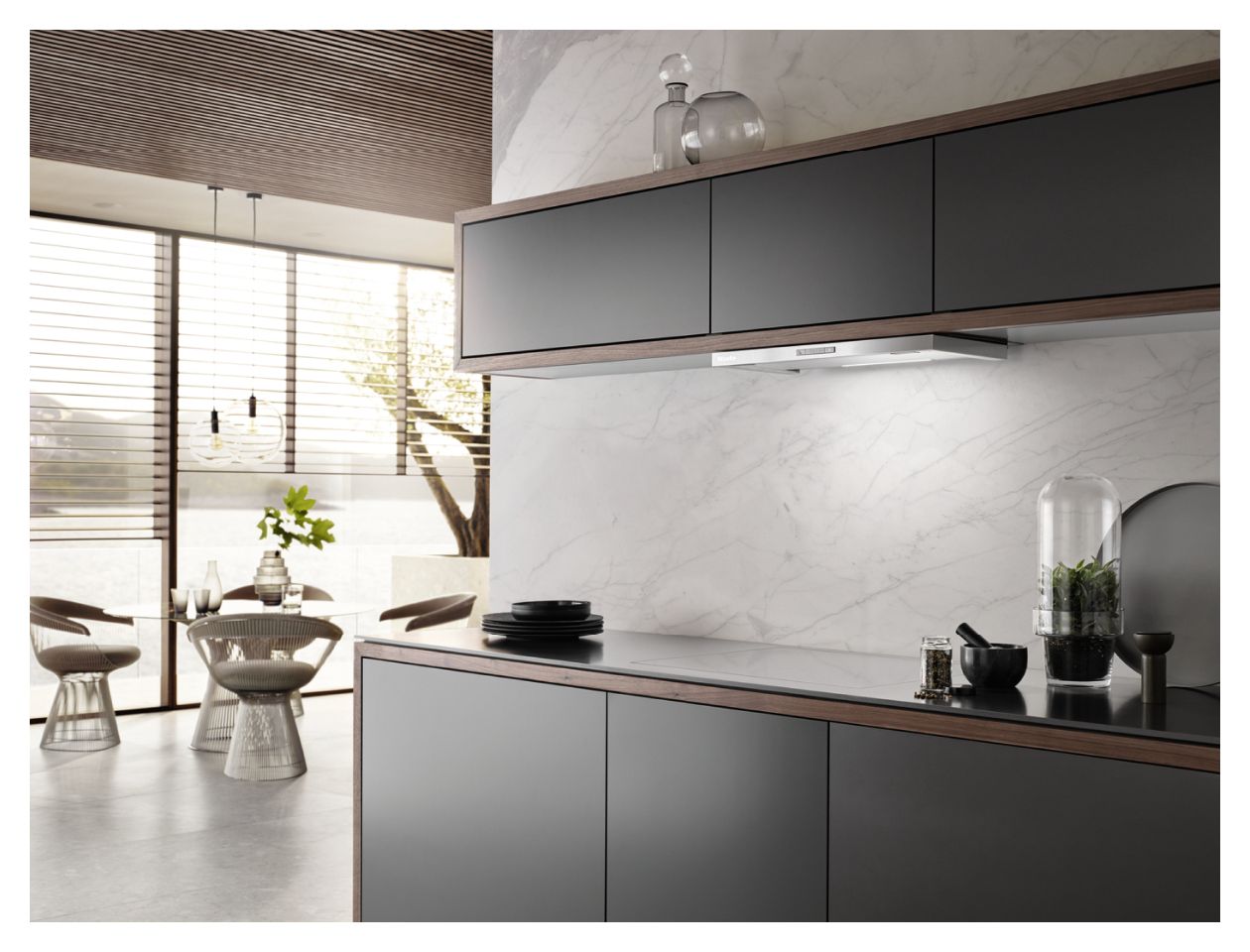 DAS2620 Abluft/Umluft Dunstabzugshaube/Esse Unterbau 60 cm (Grau) 
