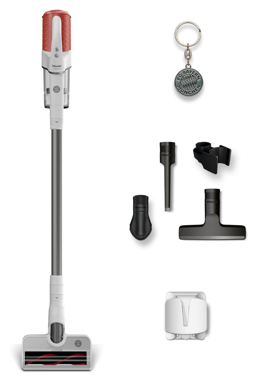 Duoflex HX1 FC Bayern Edition Handstaubsauger Beutellos bis 55 min Laufzeit Micro  (Grau, Rot, Weiß) 