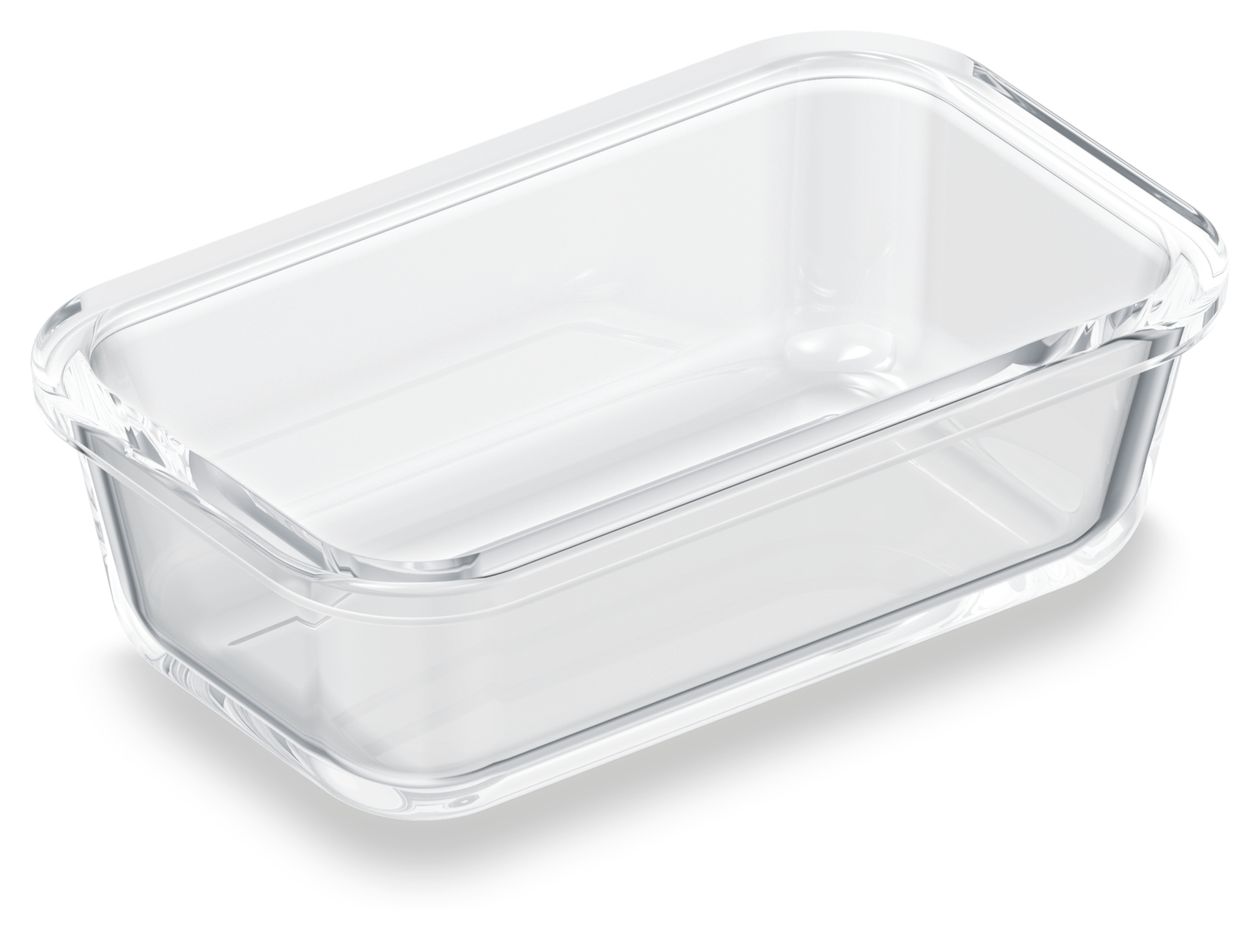 GaLa-S Gourmet-Box S Container Rechteckig 0,4 l Glas (Schwarz, Transparent) 