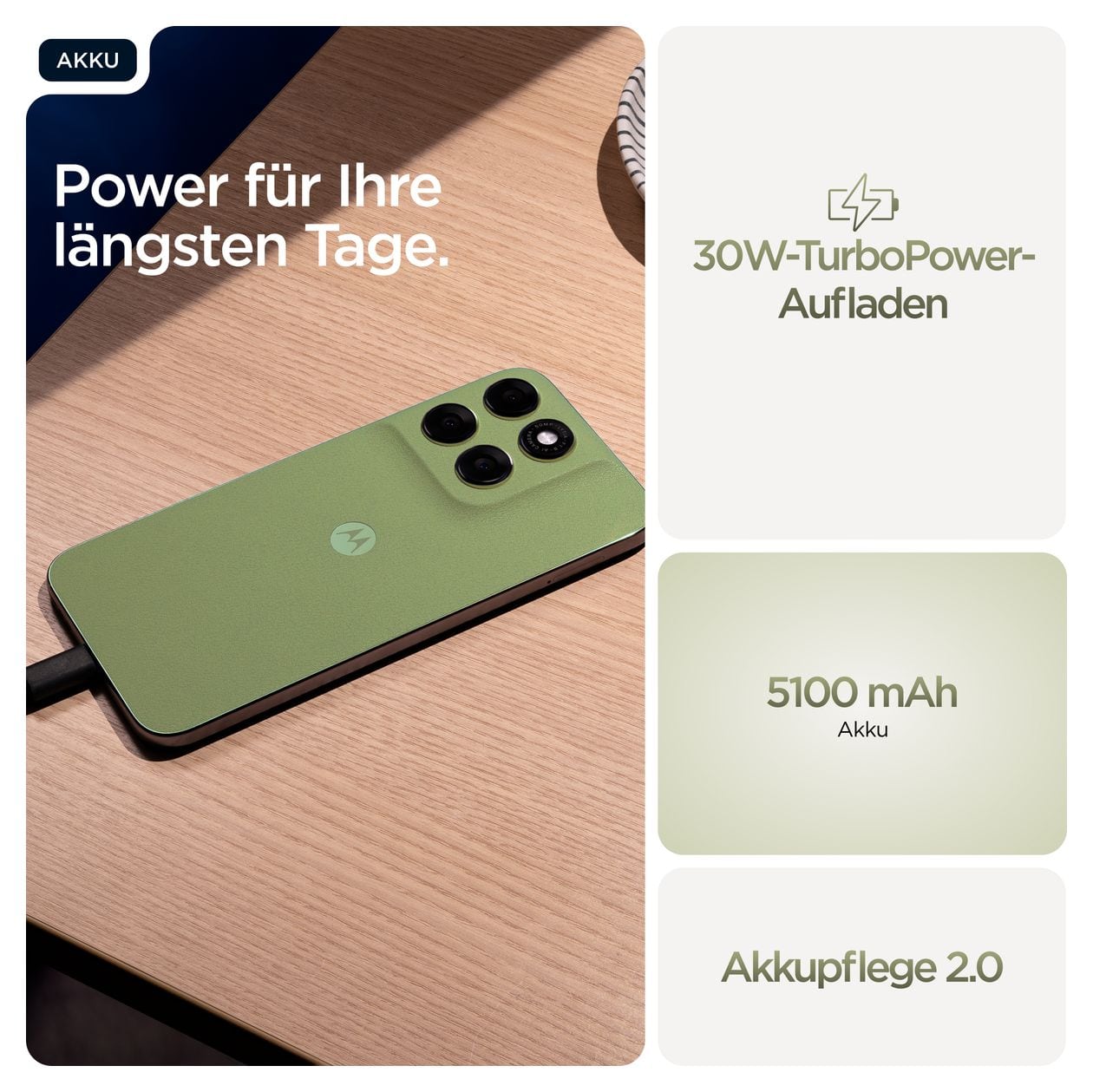 Moto g67 256 GB 5G Smartphone 17,3 cm (6.8 Zoll) 2,4 GHz Android 50 MP Dual Kamera Dual Sim WiFi 5 (PANTONE Nile) 
