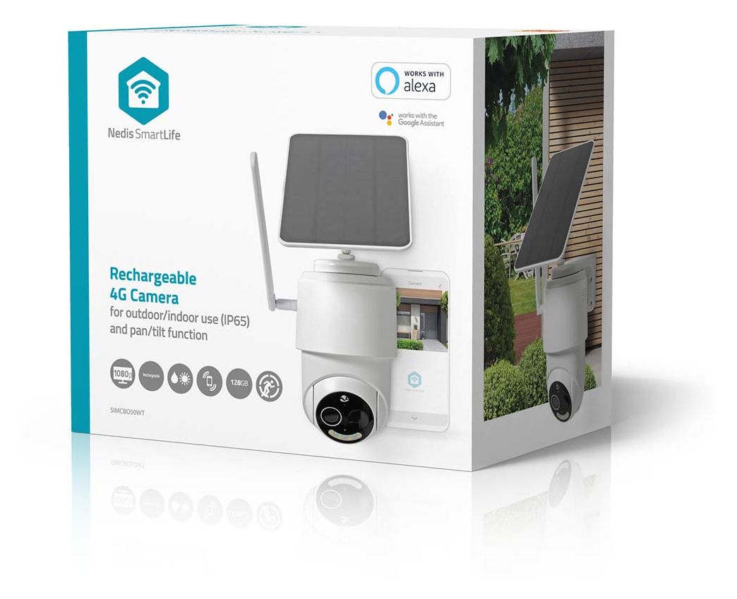 SmartLife SIMCBO50WT 1920 x 1080 Pixel IP-Sicherheitskamera IP65 4G Außen Nachtsicht  (Weiß) 