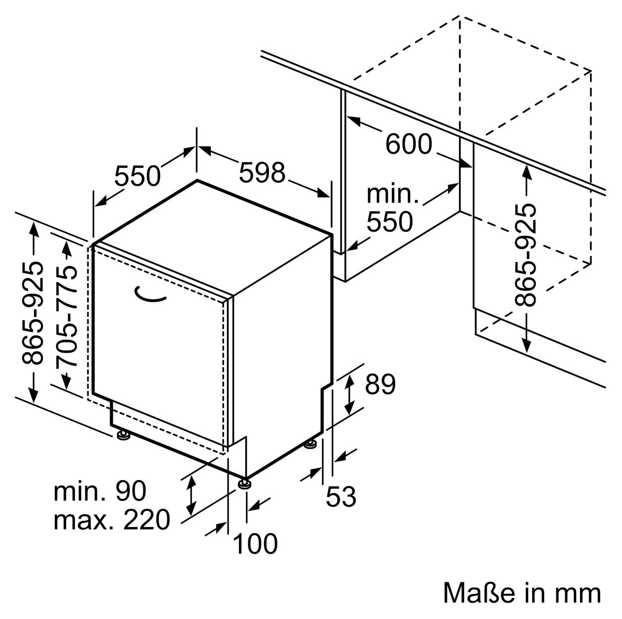 GXLEA10 (S255EBX03D + Z780BI11) 60 cm Geschirrspüler vollintegriert (ohne Front) Sehr leise 13 Maßgedecke aquaStop Funktion Wärmetauscher 