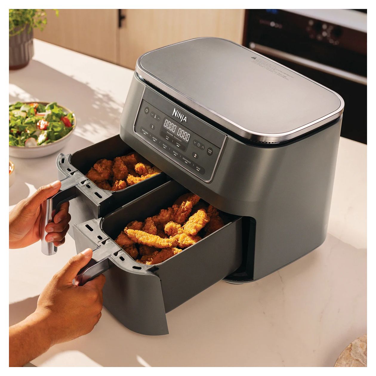 DZ300EU Doppel Heißluftfritteuse 7,6 l 2400 W  (Grau) 