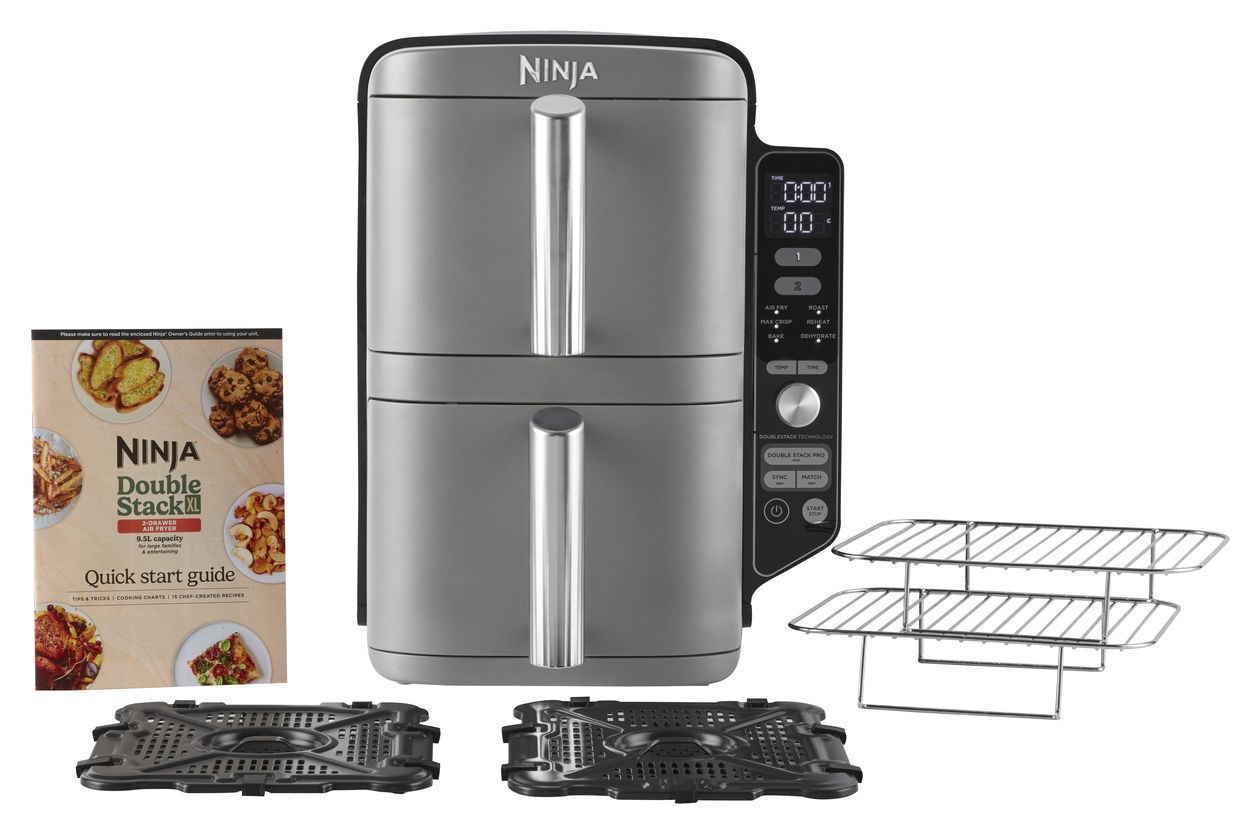 SL400EU Doppel Heißluftfritteuse 9,5 l 2470 W  (Schwarz, Grau) 