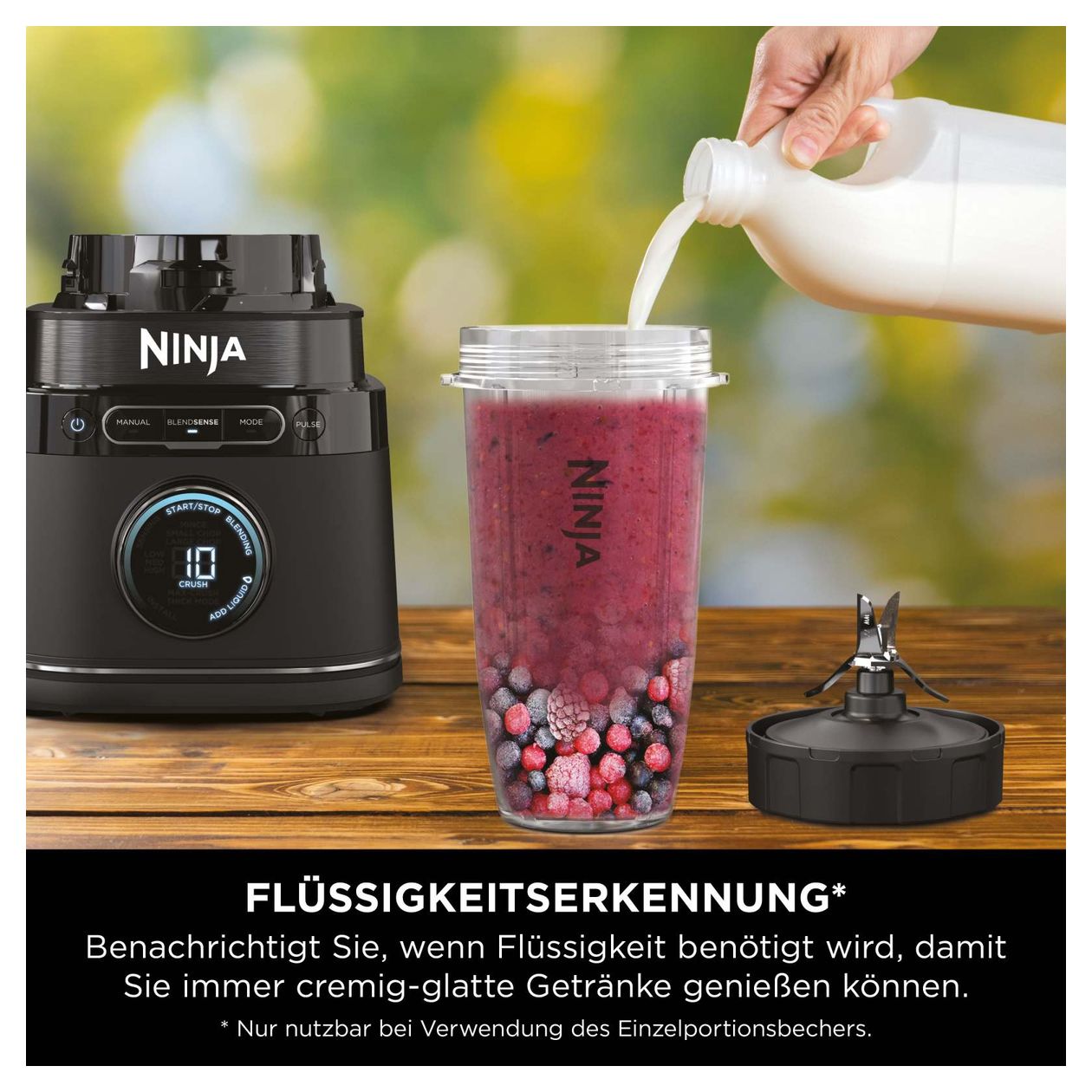 TB301EU Detect Power Mixer Pro 2,1 l Standmixer 10 Geschwindigkeiten 1200 W  (Schwarz) 