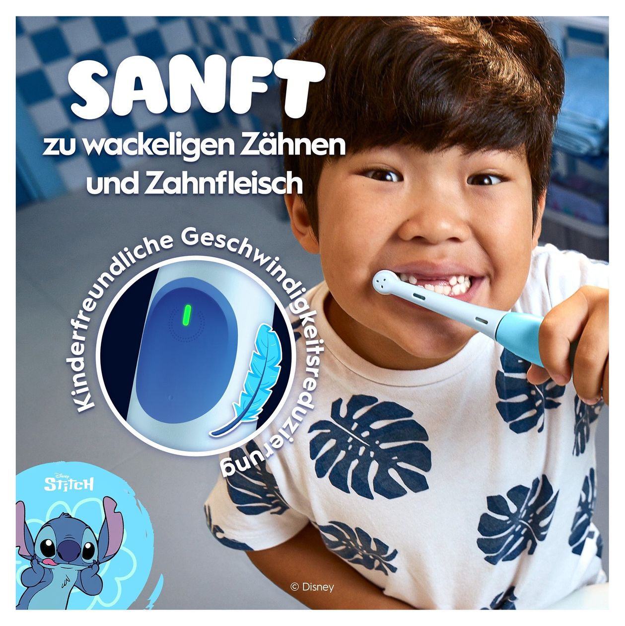 iO Kids 6+ Disney Stitch Rotierende Zahnbürste für Kinder  (Blau) 