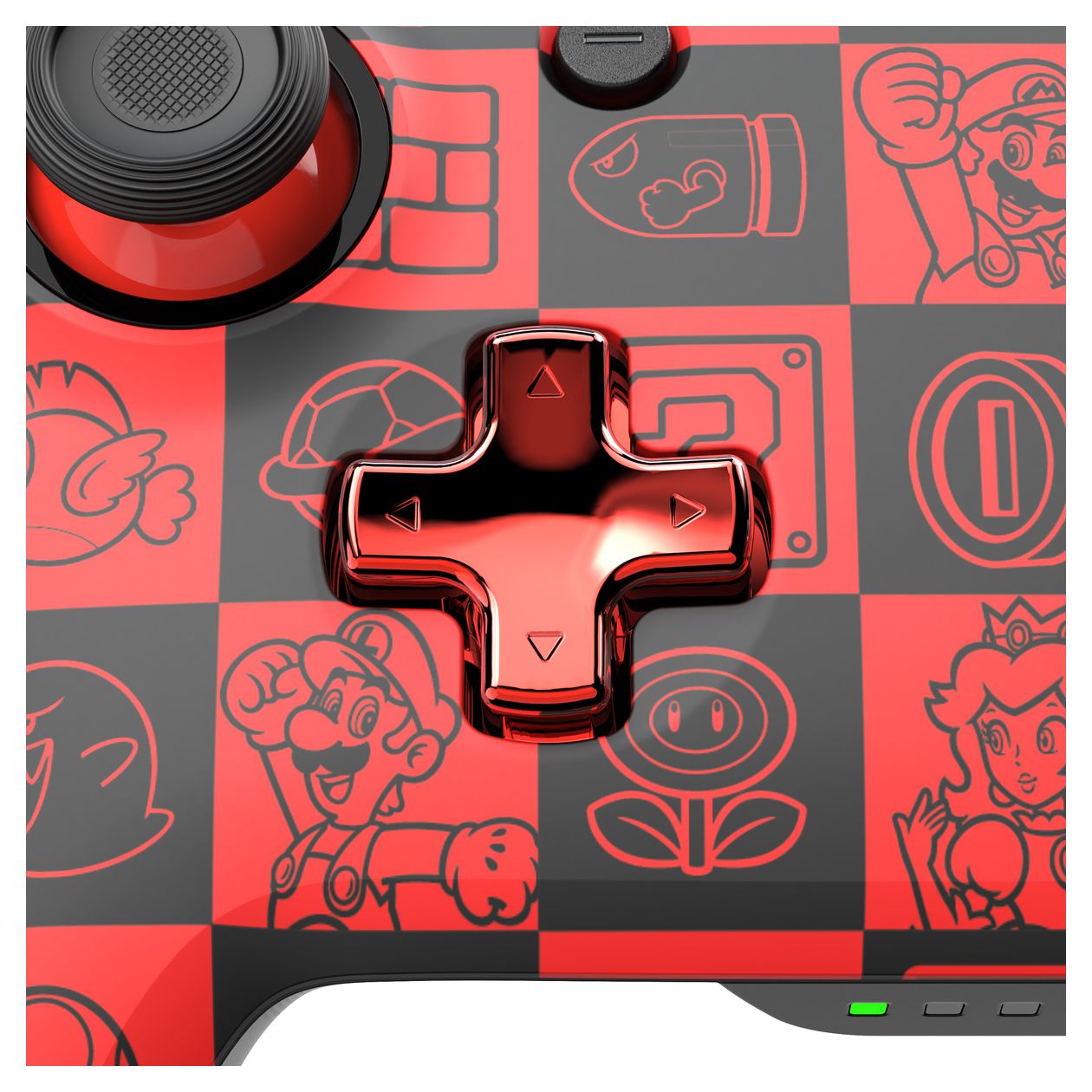 Rematch Glow Super Mario Super Icons Analog / Digital Gamepad für Nintendo Switch, Nintendo Switch OLED  (Schwarz, Grün, Rot) 