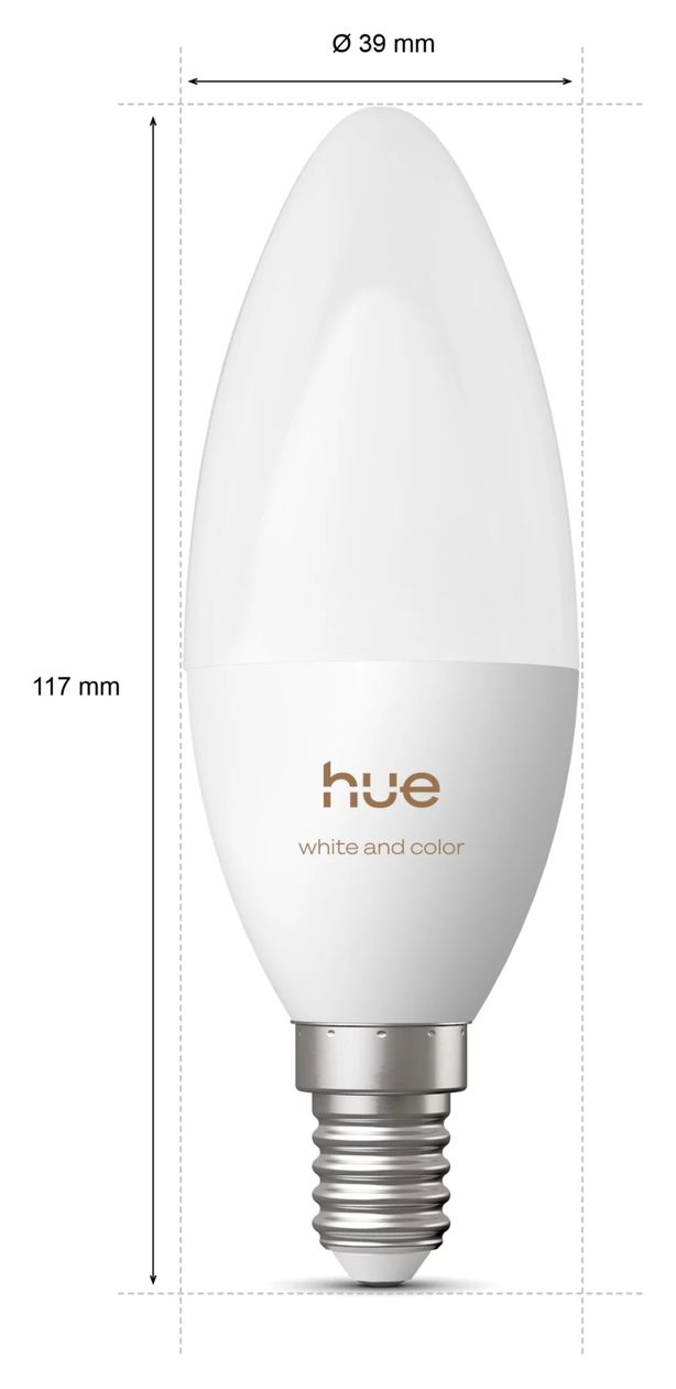 B39 Kerze – Smarte E14 LED-Lampe 