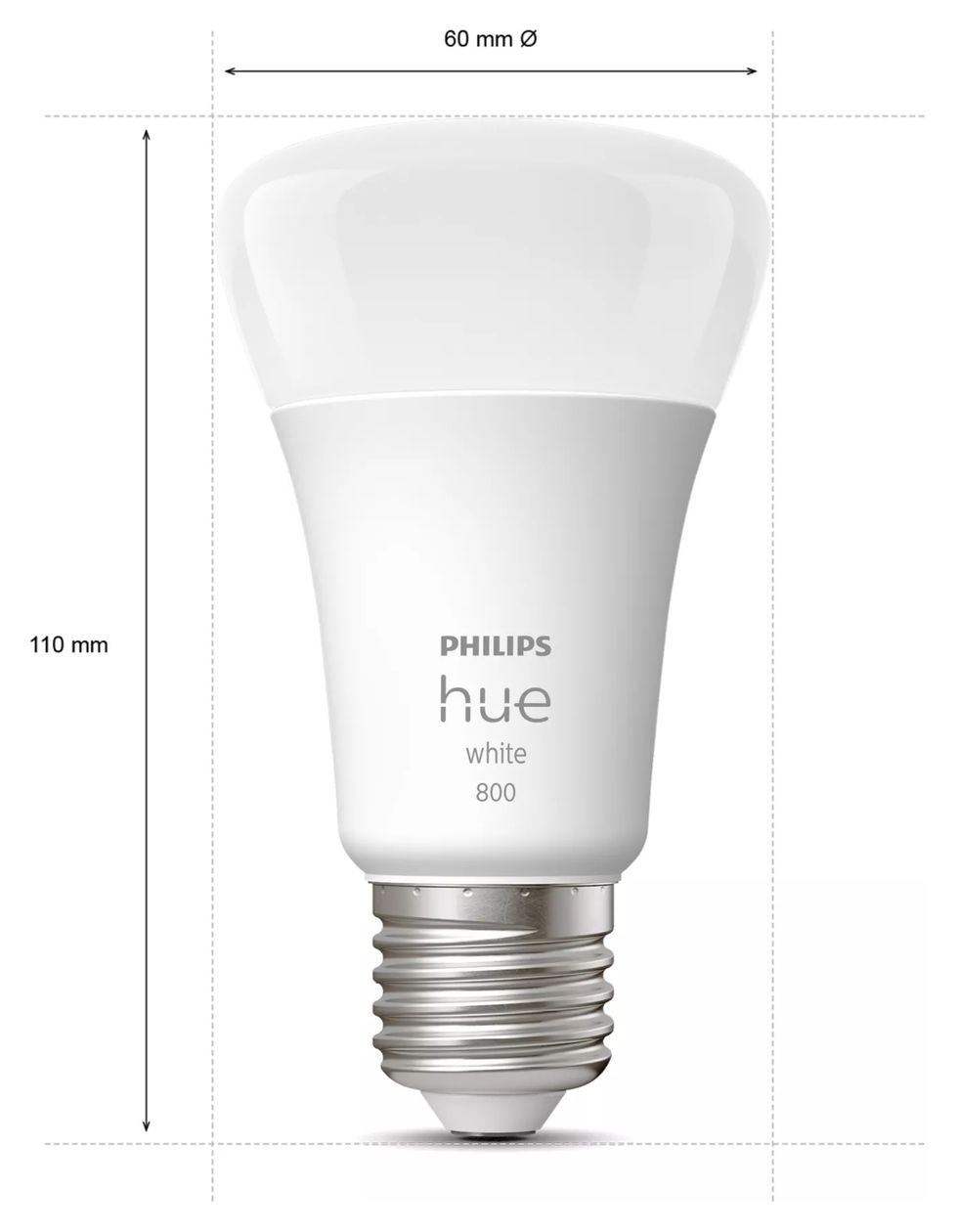 Hue White E27 A60 Viererpack LED Intelligentes Leuchtmittel Weiches Weiß 