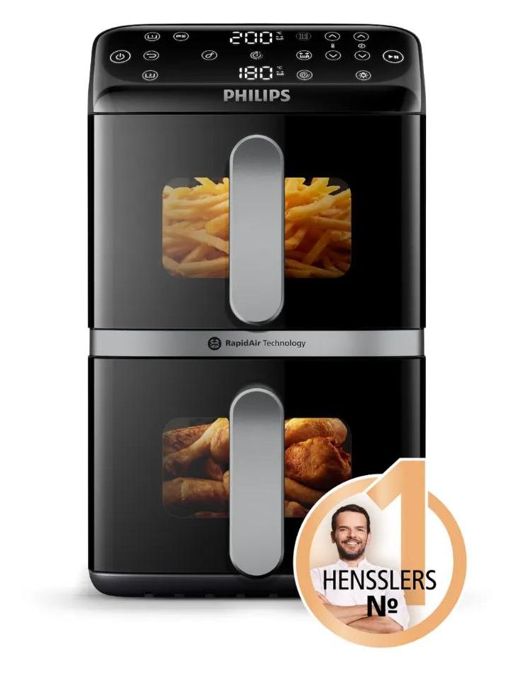 Series 4000 NA461/00 Doppel Heißluftfritteuse 10 l 2750 W  (Schwarz, Silber) 