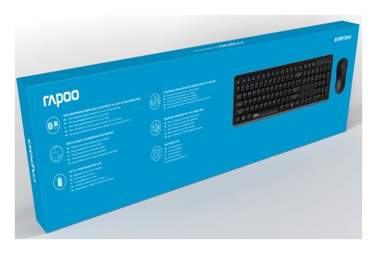 8150M Büro Tastatur RF Wireless + Bluetooth 2.4 GHz  (Schwarz) 