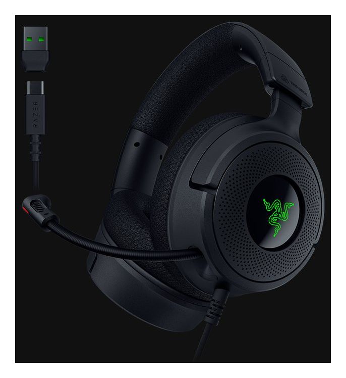 Kraken V4 X Ohraufliegender Kopfhörer Kabelgebunden USB Type-C / USB Type-A  (Schwarz) 