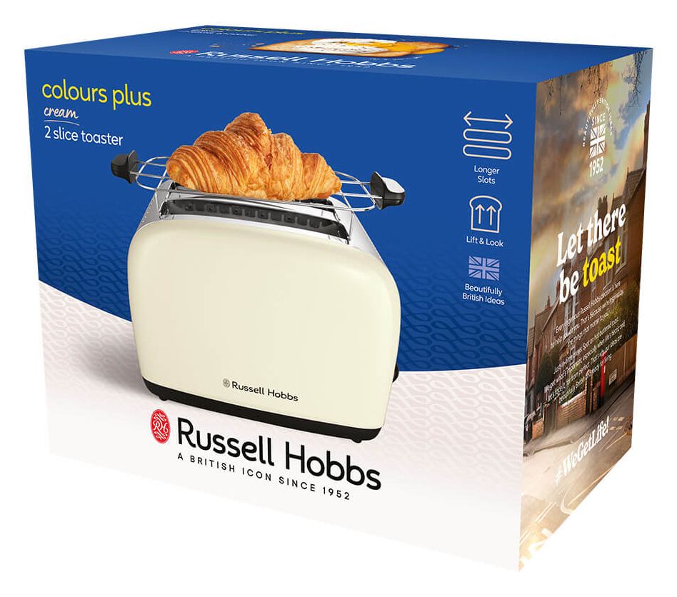 26551-56 Colours Plus 2S Toaster 1600 W 2 Scheibe(n) 6 Stufen  (Cremefarben, Silber) 