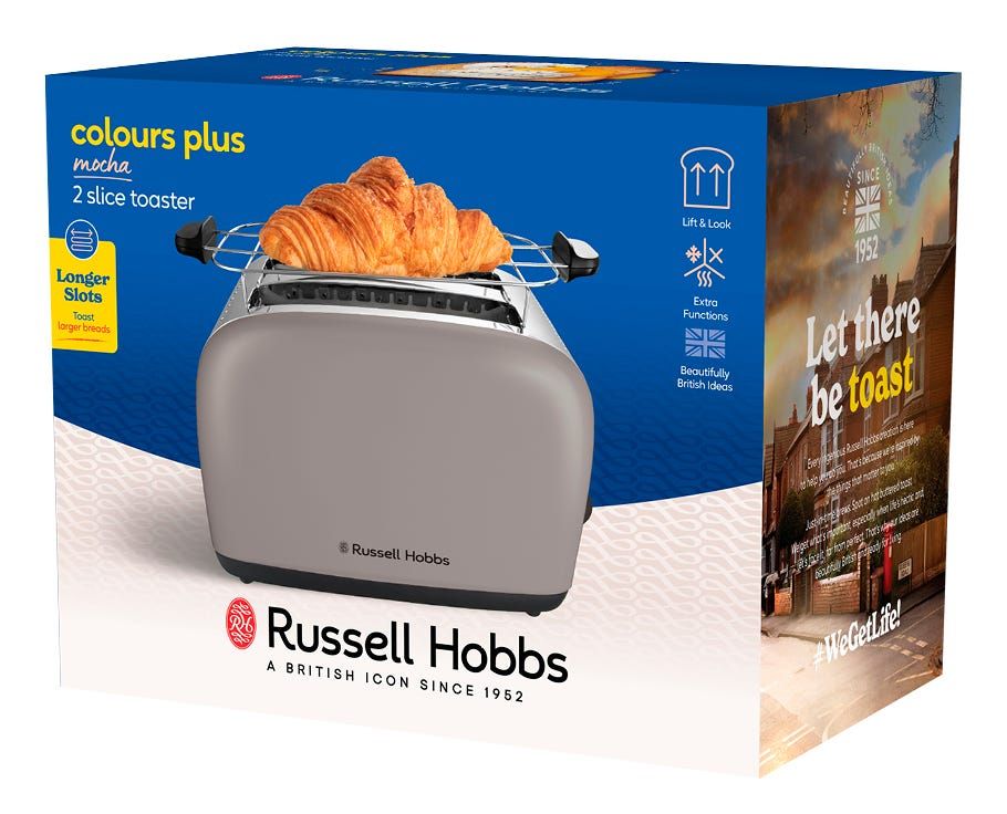 26931-56 Colours Plus Toaster 1670 W 2 Scheibe(n) 6 Stufen  (Schwarz, Mokka) 