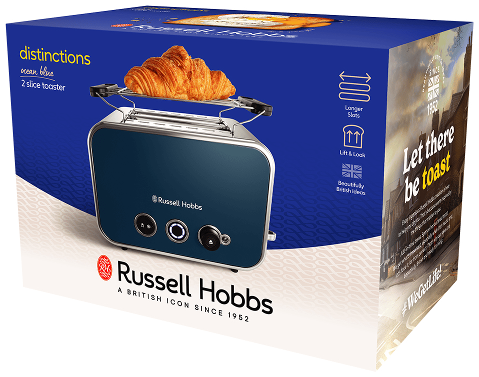 Toaster Edelstahl) Russell W 2 Scheibe(n) Hobbs 6 Technomarkt Distinctions von 26431-56 expert Stufen (Blau, 1600