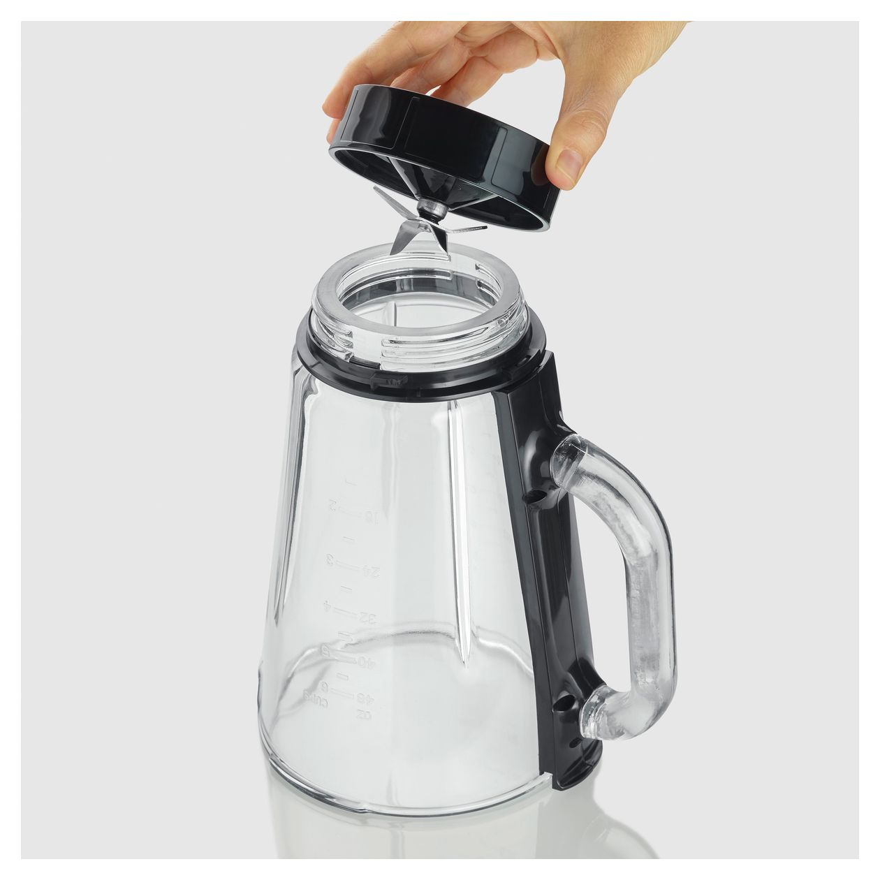 SM3724 1,5 l Standmixer 2 Geschwindigkeiten 600 W (Schwarz, Transparent) 
