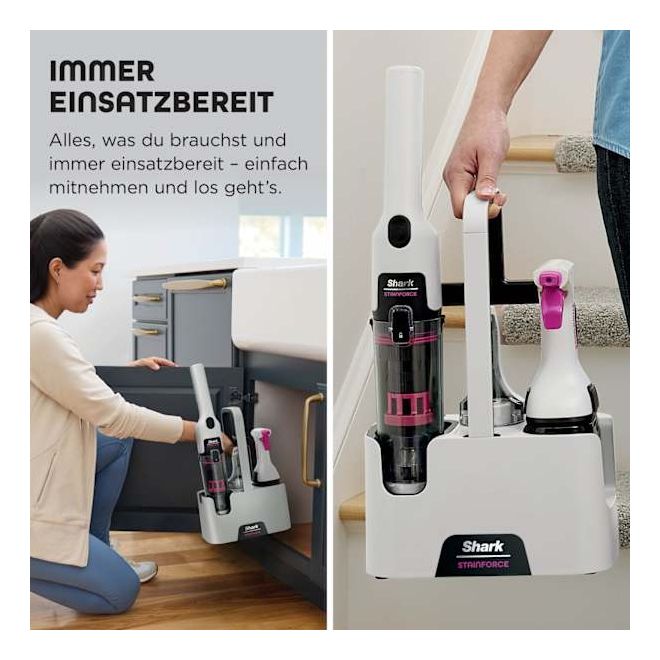 HX100EUT StainForce Handstaubsauger Beutellos (Schwarz, Pink, Weiß) 