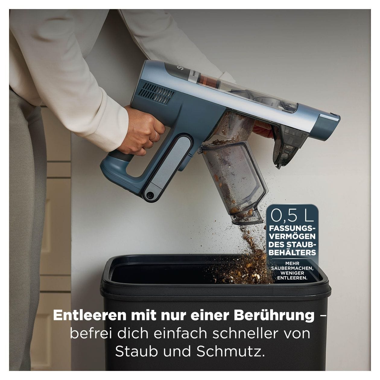 IA1244EU Handstaubsauger Beutellos bis 60 min Laufzeit HEPA  (Blau) 