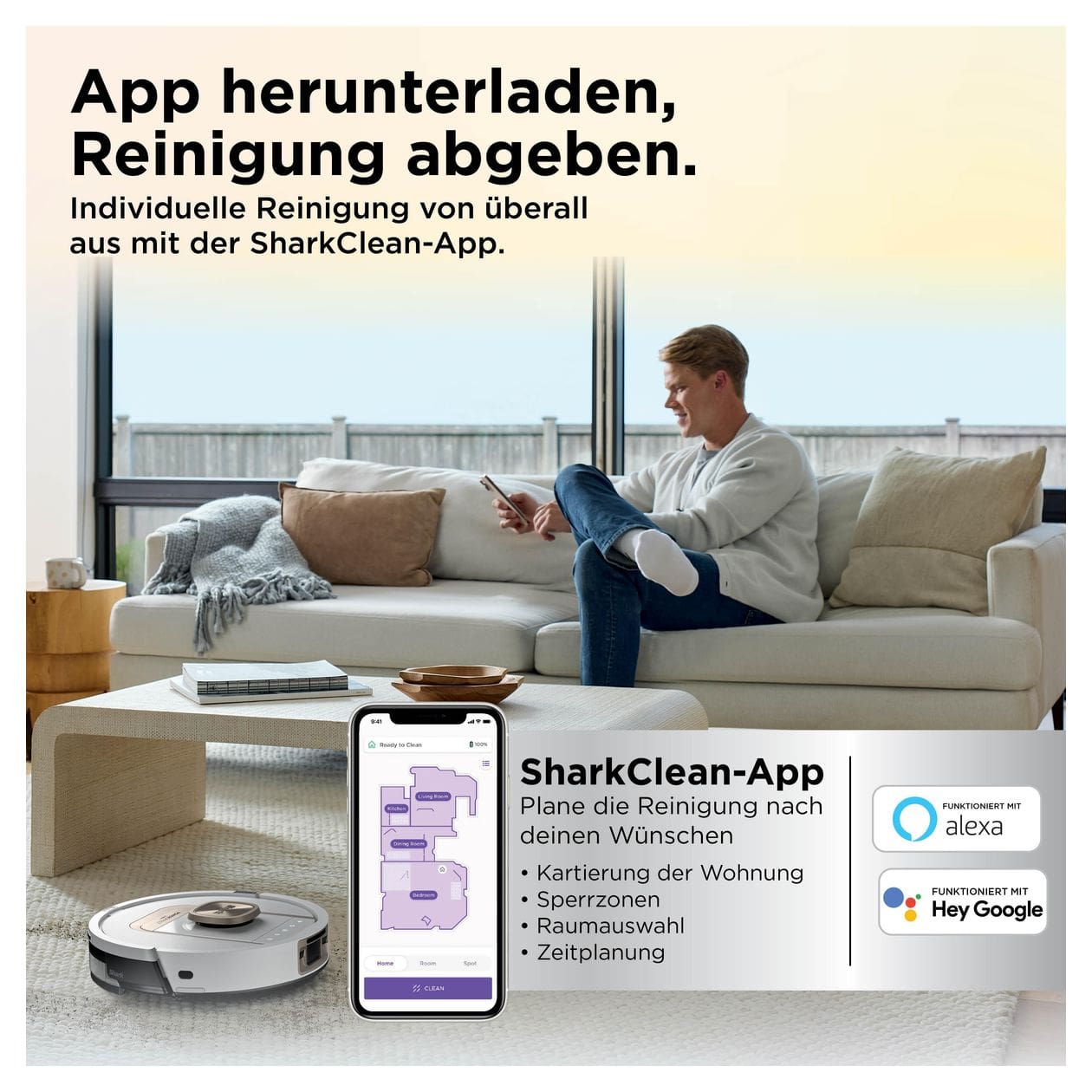 RV2910XEEUWH Saugroboter nass/trocken 180 min Akku  (Weiß) 