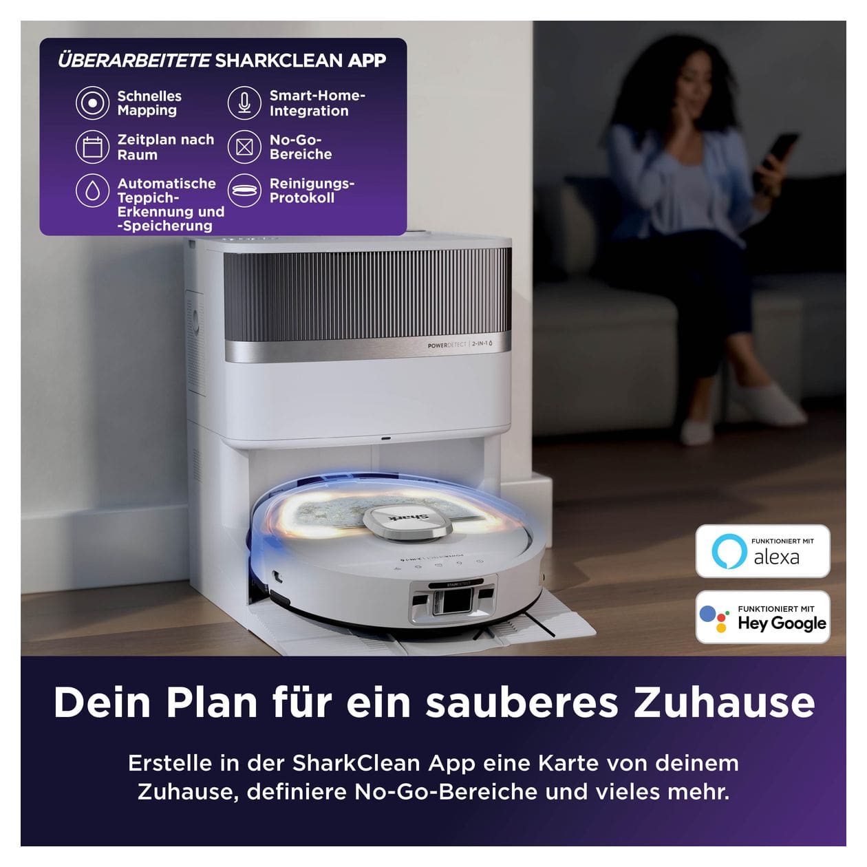 RV3010XEEUWH Saugroboter nass/trocken 180 min Akku  (Weiß) 