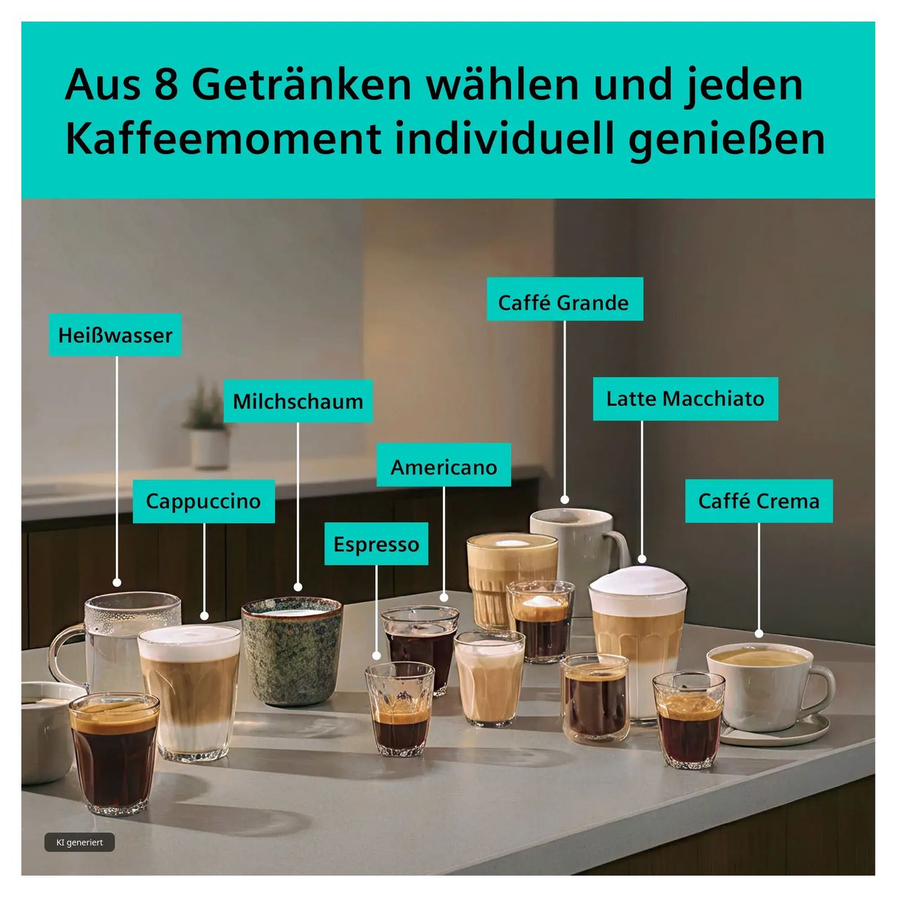 EQ500 TP553E07 iAroma Kaffeevollautomat 15 bar 1,8 l 300 g AutoClean  (Schwarz) 