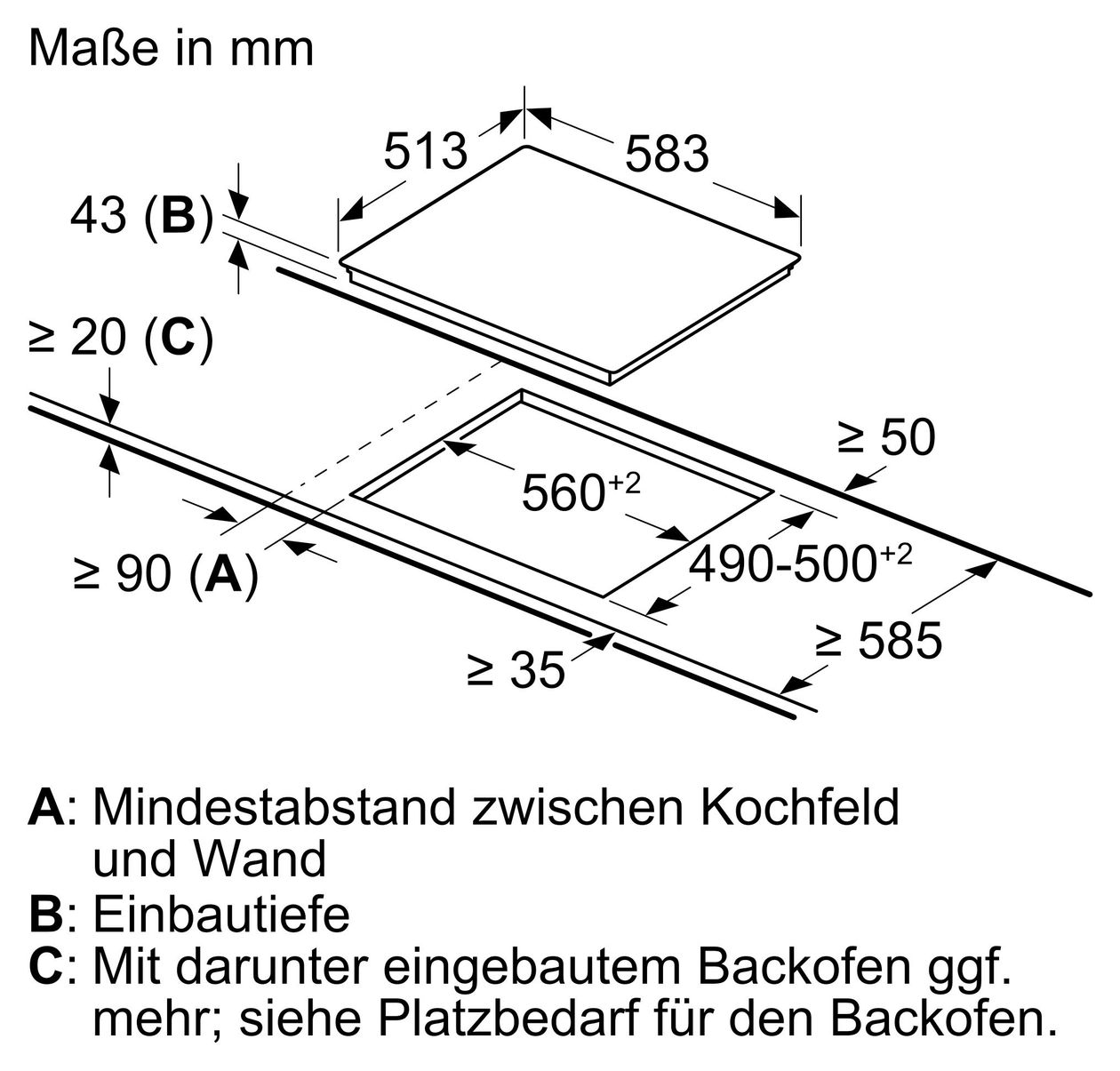 iQ300 EA645GN17 herdgebundenes 60cm Glaskeramik Kochfeld/Herdplatte 4 Zone(n) 