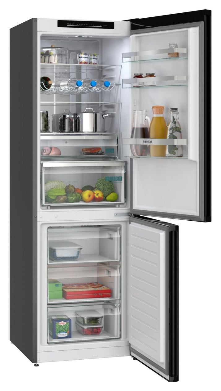 iQ300 KG36NVXBG 218 l / 103 l Kühl-Gefrierkombi freistehend NoFrost 127 kWh Jahr (Gebürsteter Stahl, Schwarz) 
