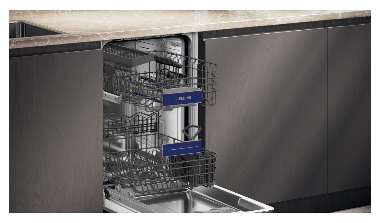 iQ300 SR83EX02LD 45 cm Geschirrspüler vollintegriert (ohne Front) Leise 10 Maßgedecke aquaStop Funktion 